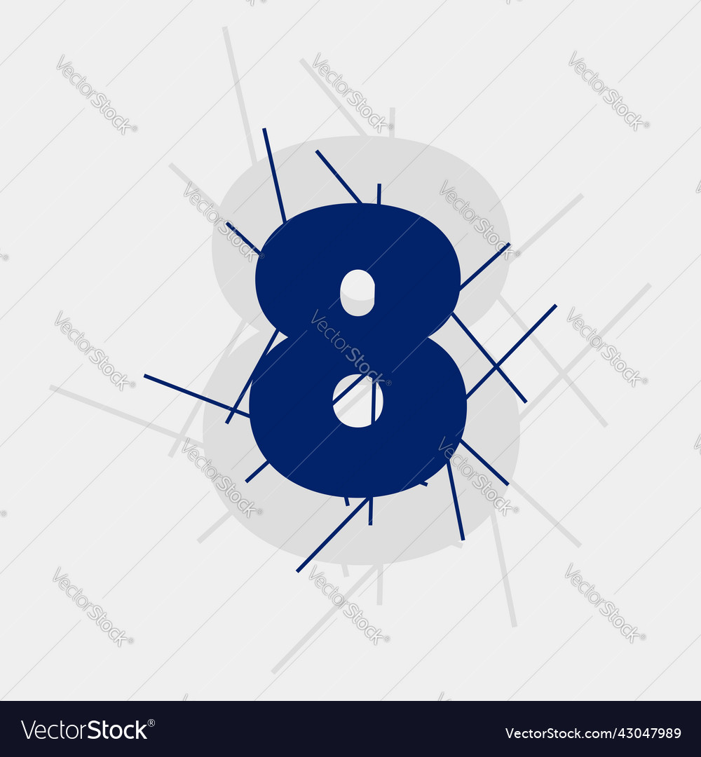 8 numeric text conceptual logo design vector image 8 numeric text conceptual logo design