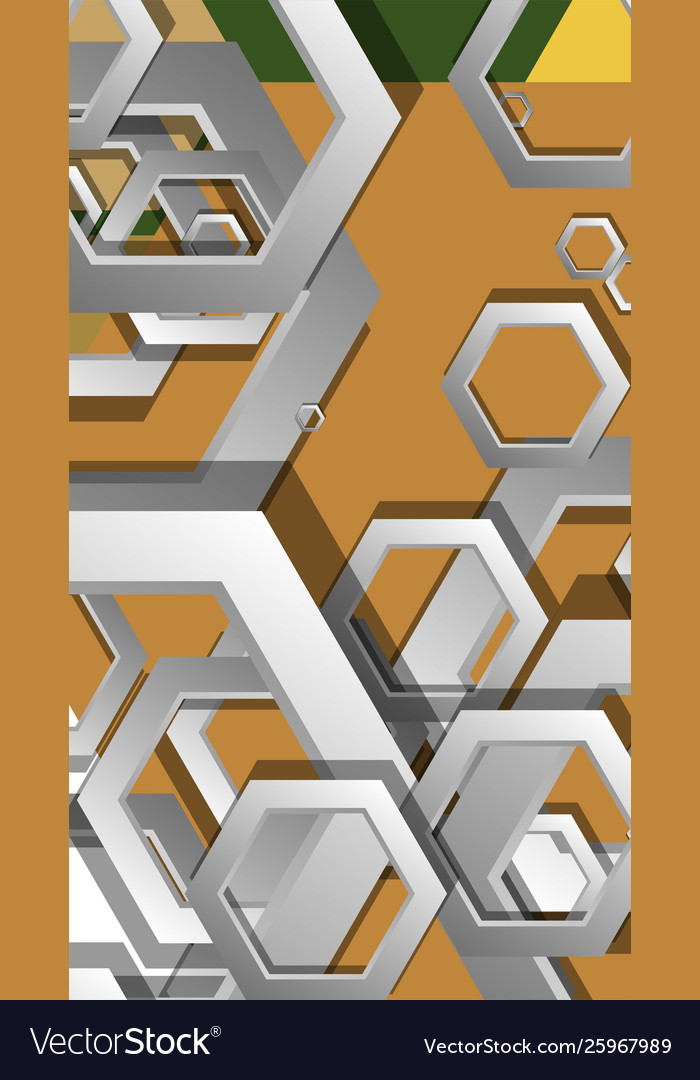 Abstract geometric background with hexagon middle vector image Abstract geometric background with hexagon middle