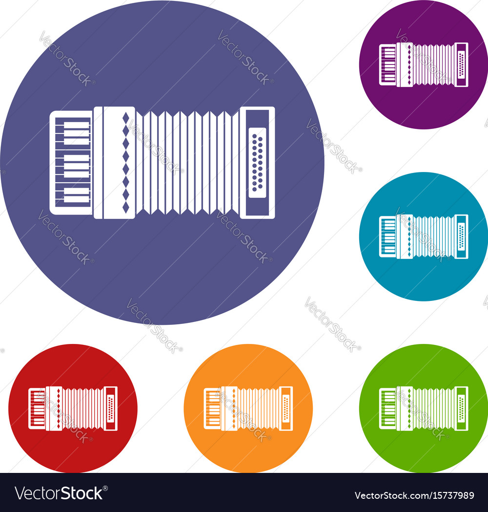 Accordion icons set Royalty Free Vector Image - VectorStock