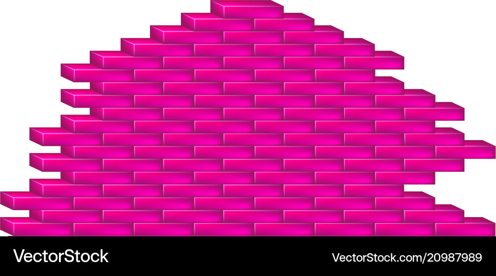 Brick wall in pink design Royalty Free Vector Image