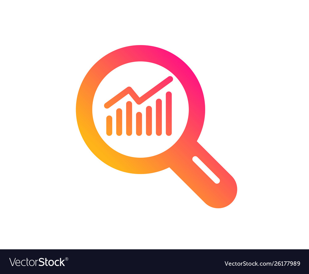Chart icon report graph sign in magnifier