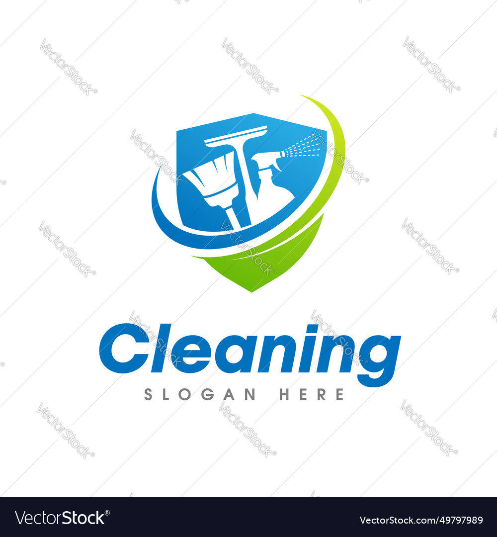 Cleaning service logo design cleaner equipments Vector Image