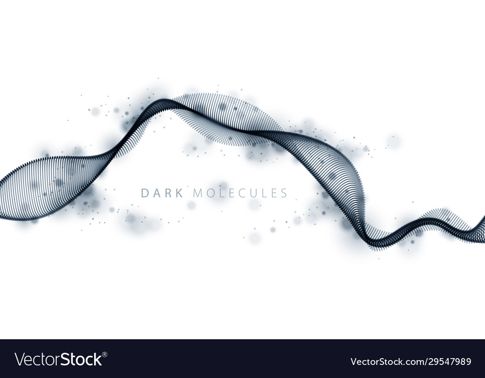 Dynamic particles sound wave flowing dotted vector image Dynamic particles sound wave flowing dotted