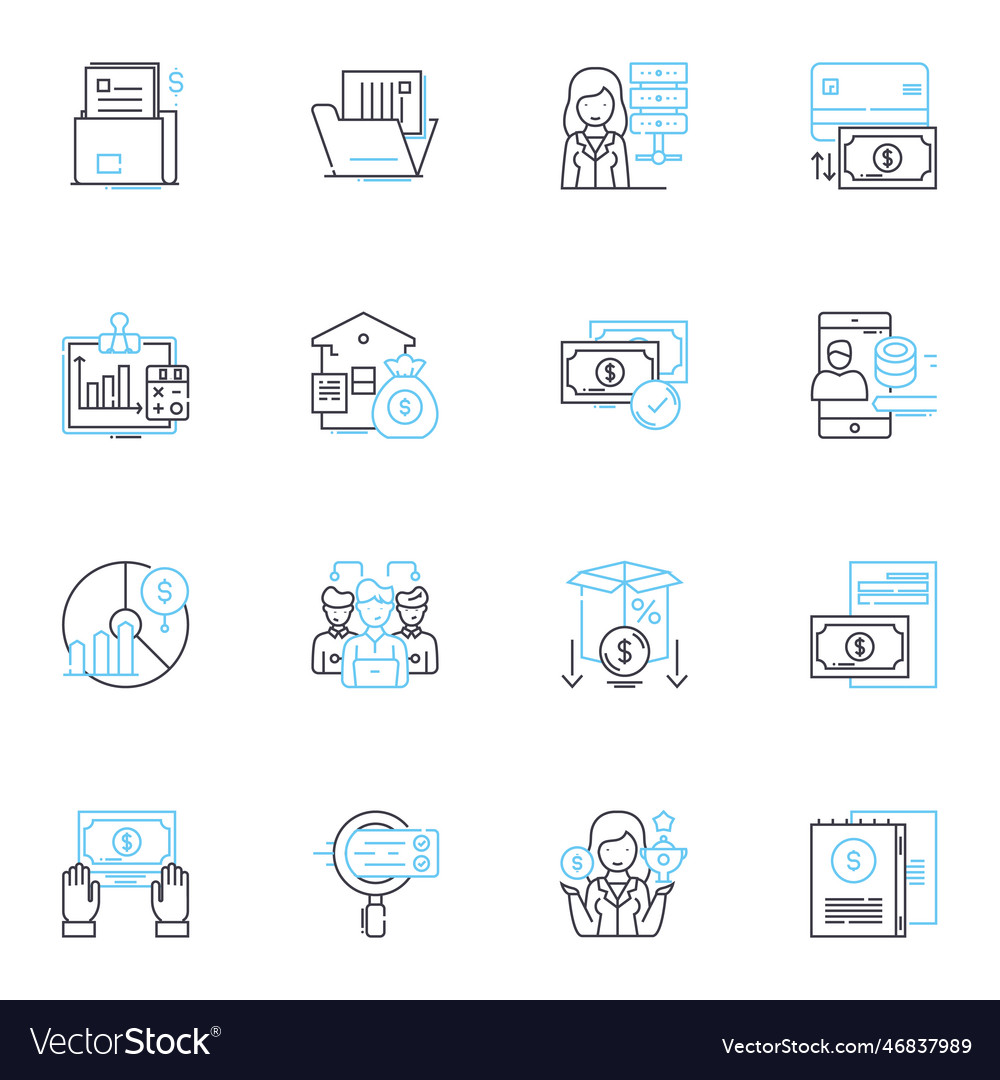 E-Commerce und Shopping lineare Icons online gesetzt vector image E-Commerce und Shopping lineare Icons online gesetzt