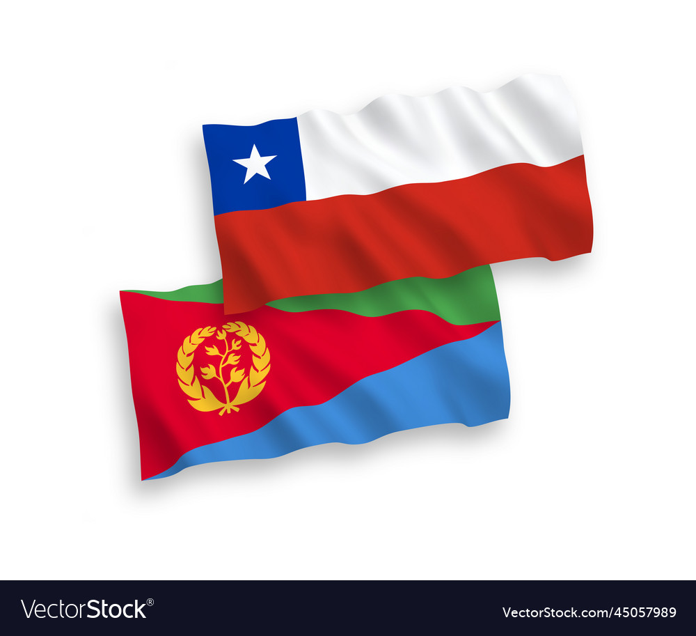 Flags of eritrea and chile on a white background