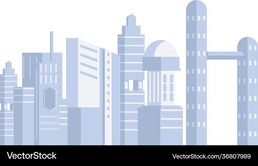 Futuristic cityscape flat composition Royalty Free Vector