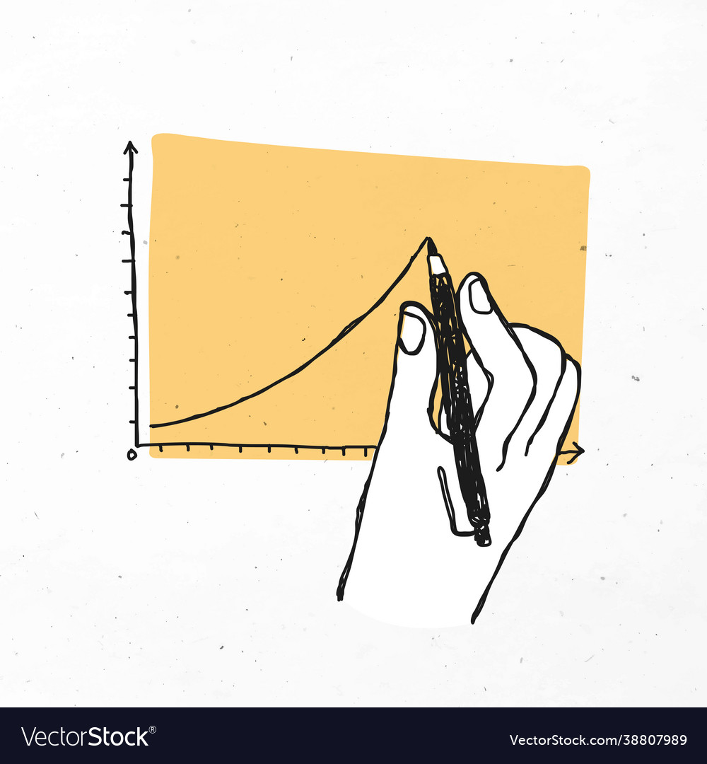 Hand drawing line graph business doodle clipart
