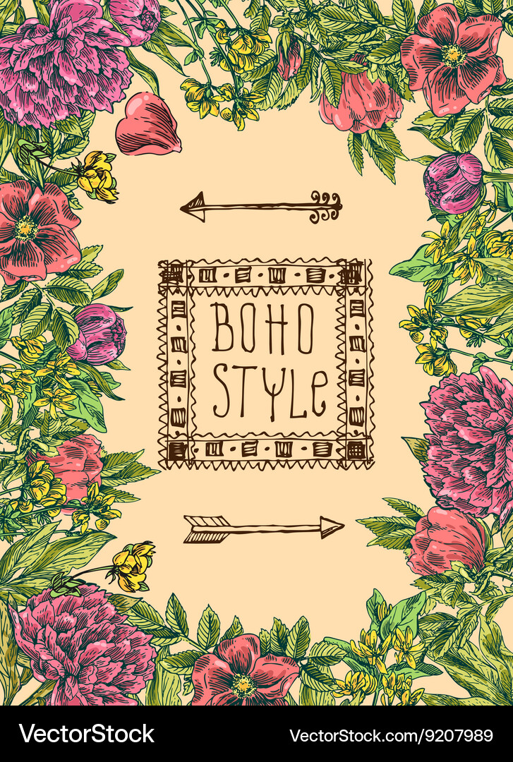 Hand drawn flowers Royalty Free Vector Image - VectorStock