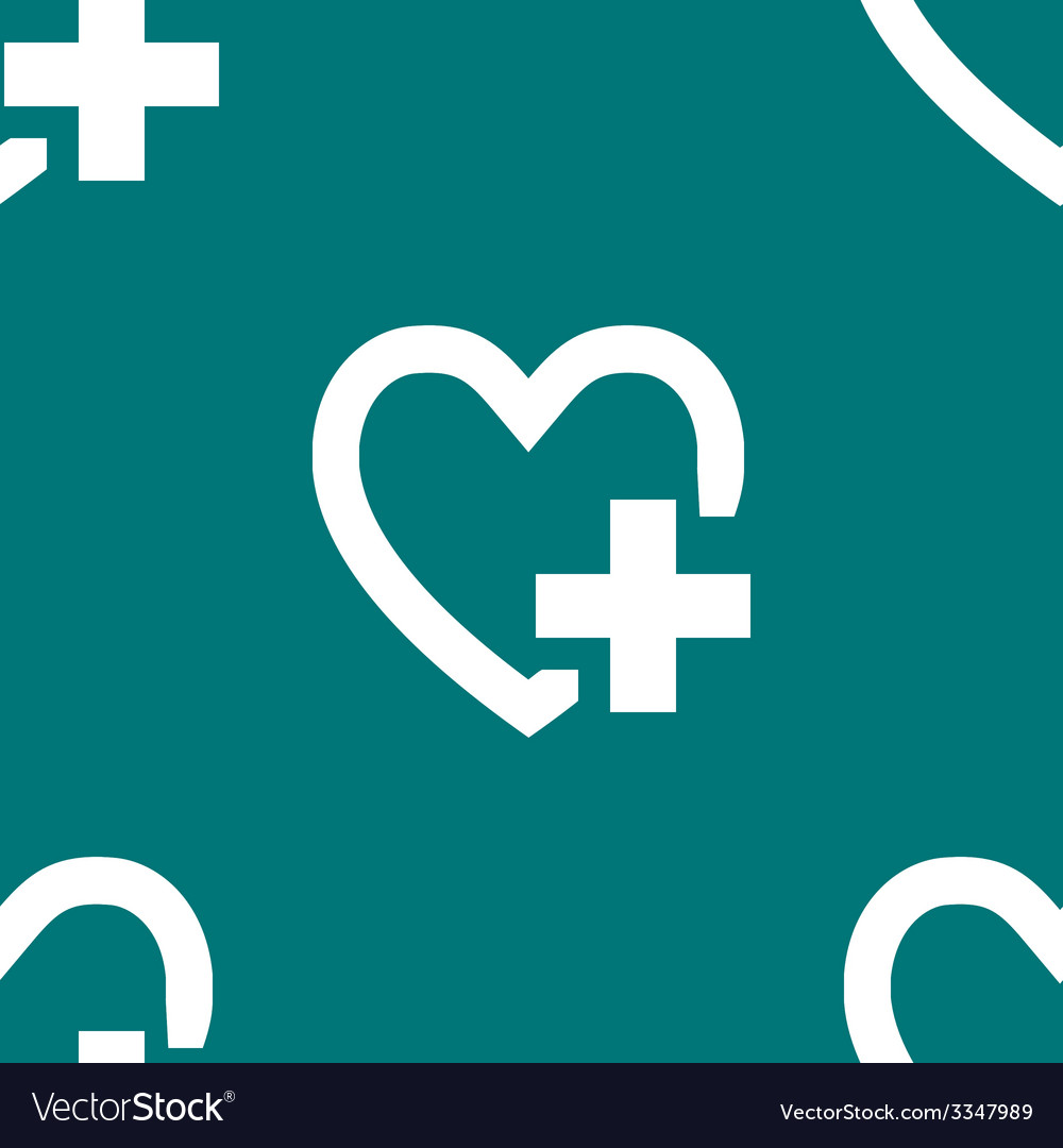 Heart web icon flat design seamless pattern
