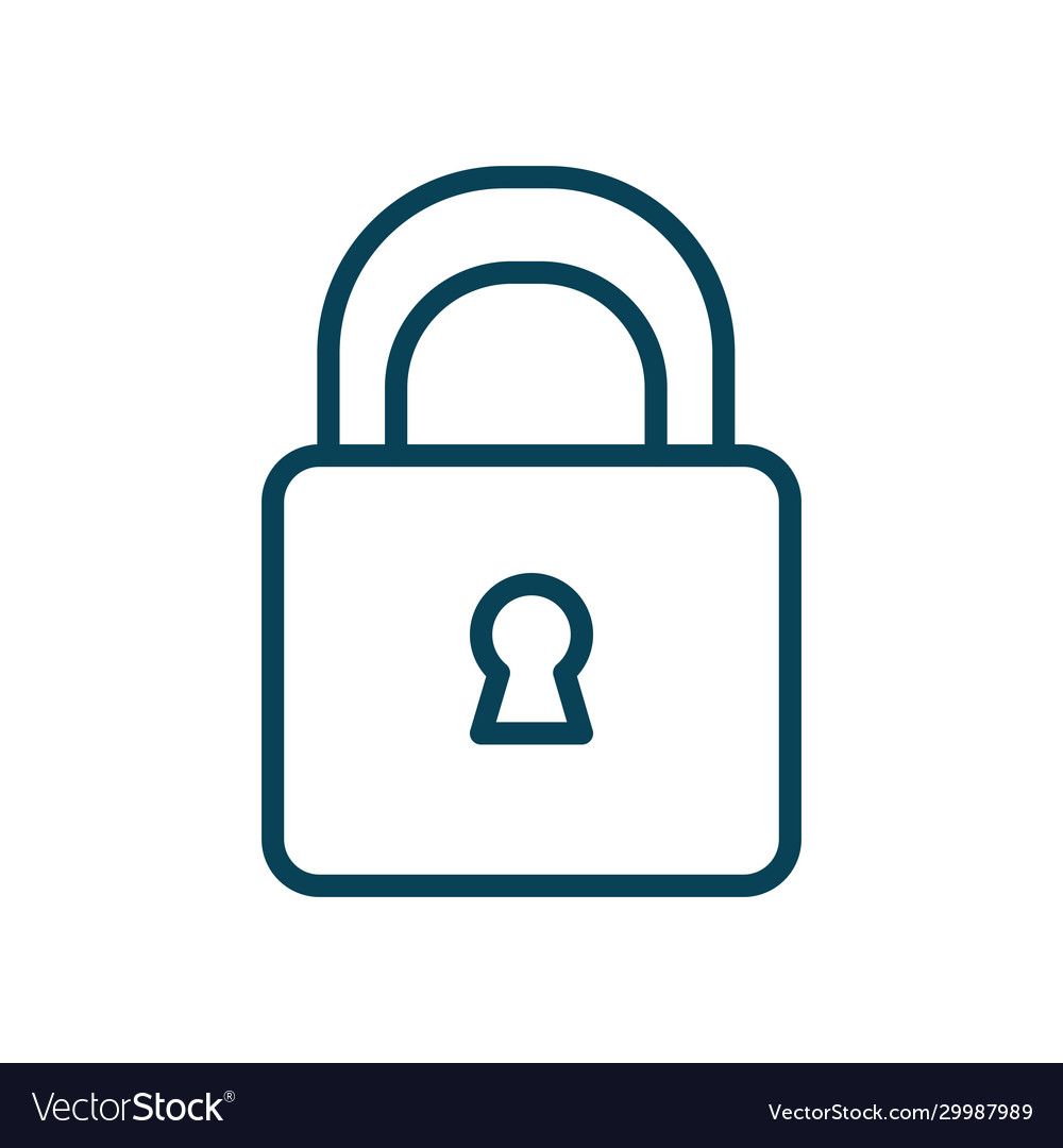 Isolated padlock line style icon design