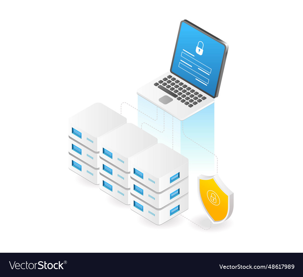 Professional Computer Netzwerk Datensicherheit Server vector image Professional Computer Netzwerk Datensicherheit Server