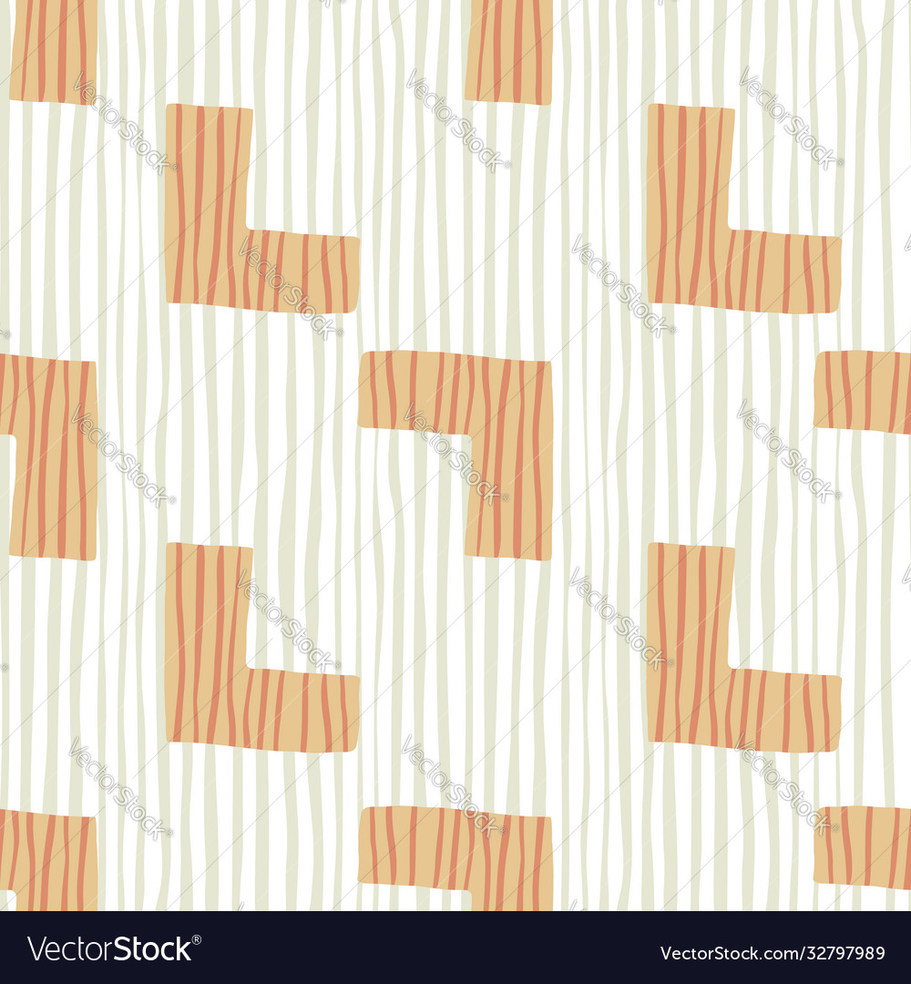 Scandinavian pattern with orange red-lined Vector Image Scandinavian pattern with orange red-lined