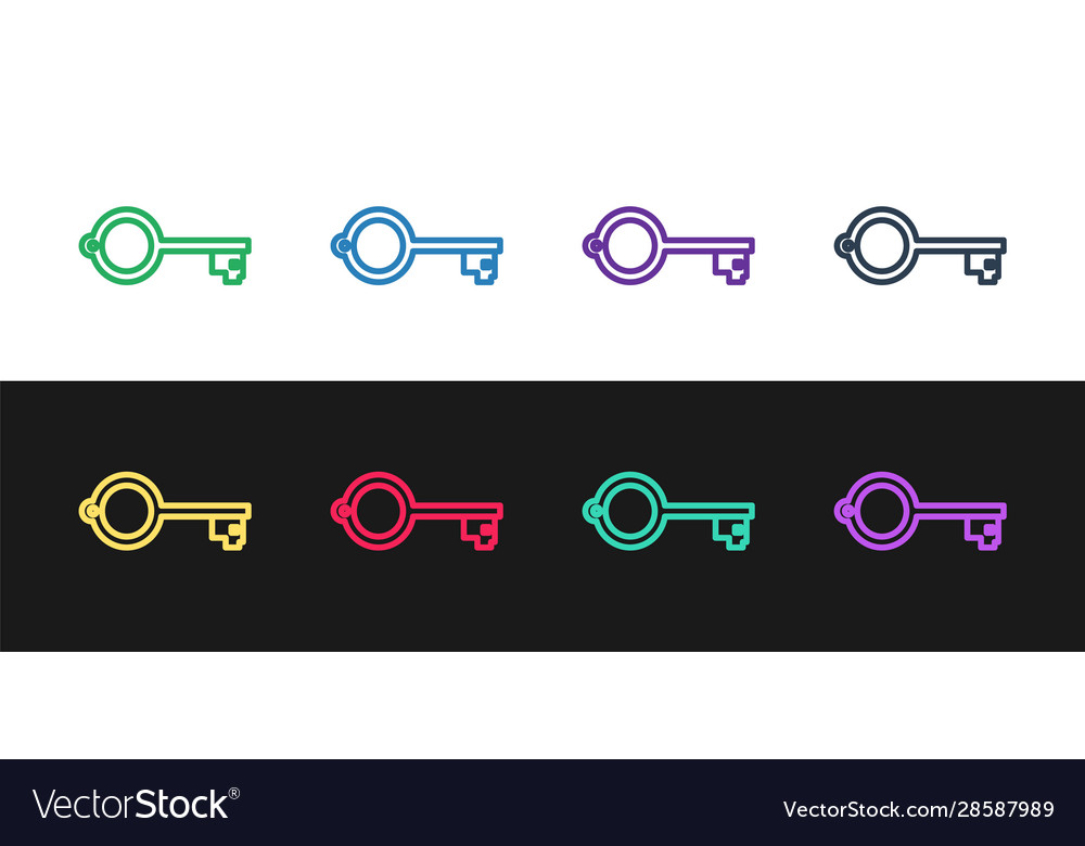 Set line ancient key for game icon isolated vector image Set line ancient key for game icon isolated