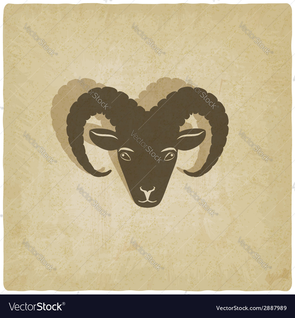 Sheep head symbol old background