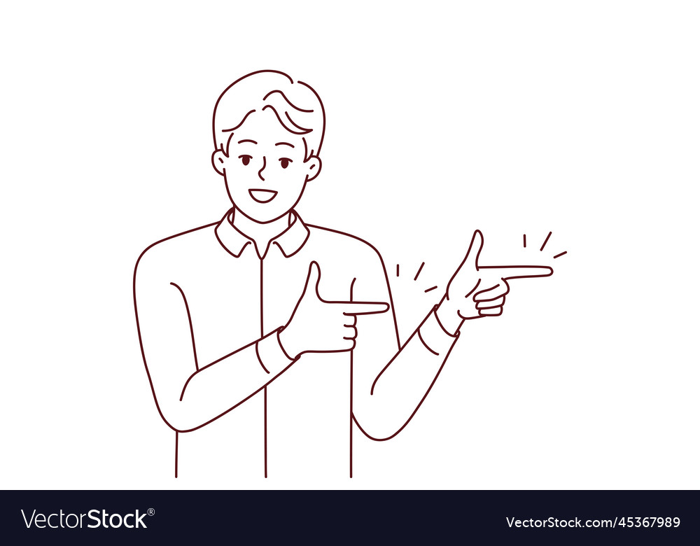 Smiling Man Pointing to Deal