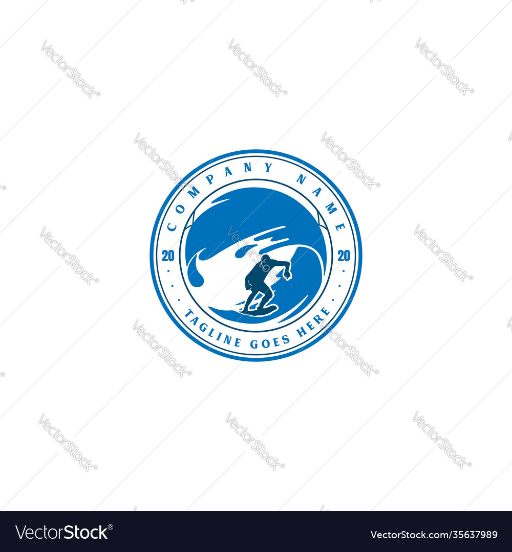 Vintage Retro-Wellen-Surfing-Surfing-Sportclub vector image Vintage Retro-Wellen-Surfing-Surfing-Sportclub