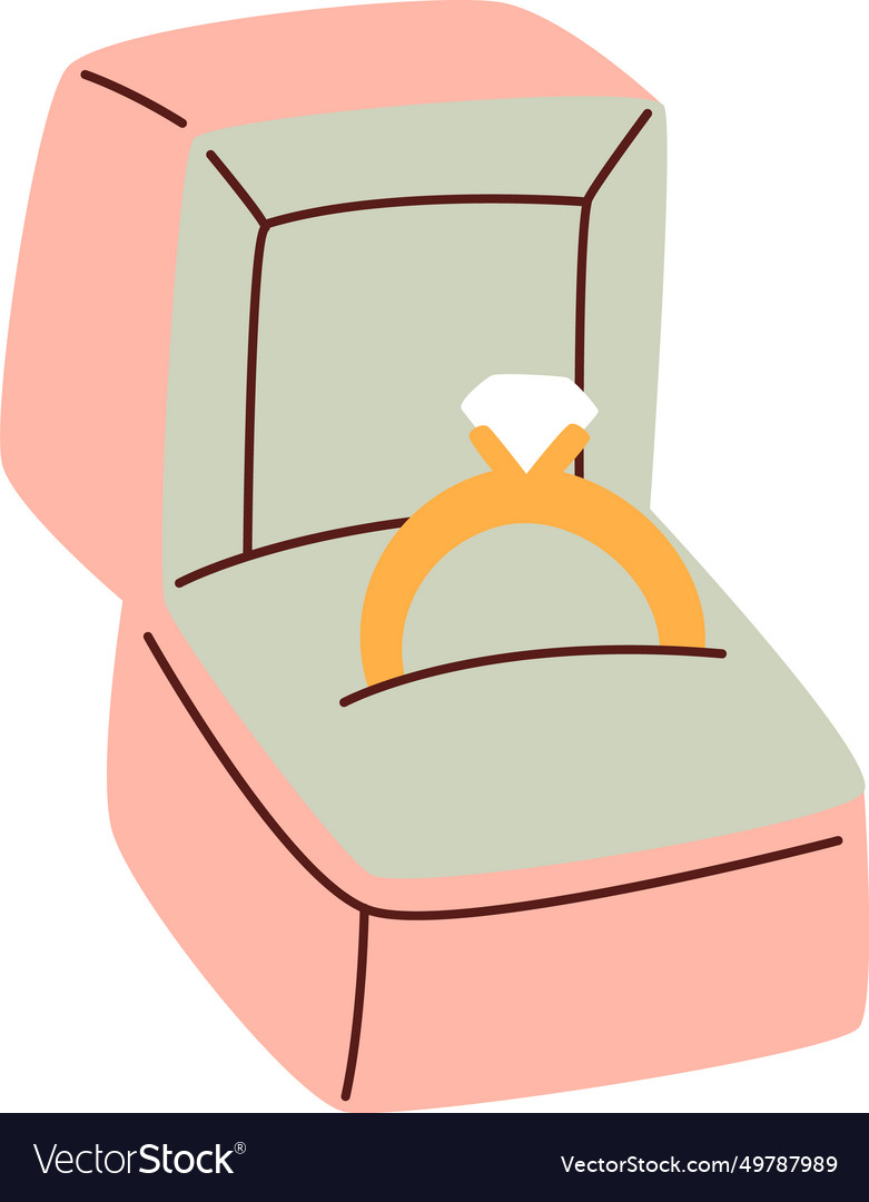 Wedding ring box Royalty Free Vector Image VectorStock