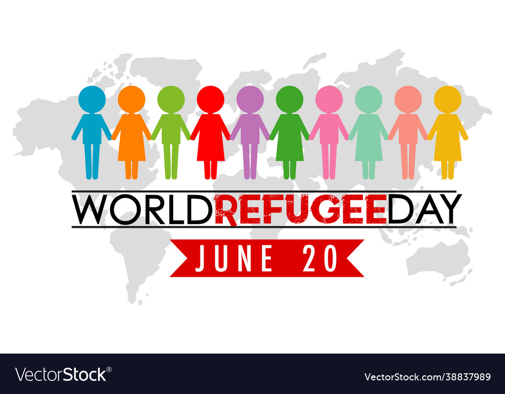 World refugee day banner with different colour Vector Image