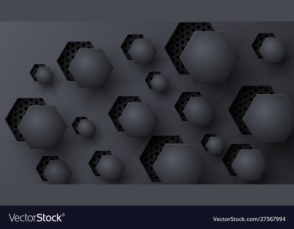 Abstract hexagon background with holes design vector image Abstract hexagon background with holes design