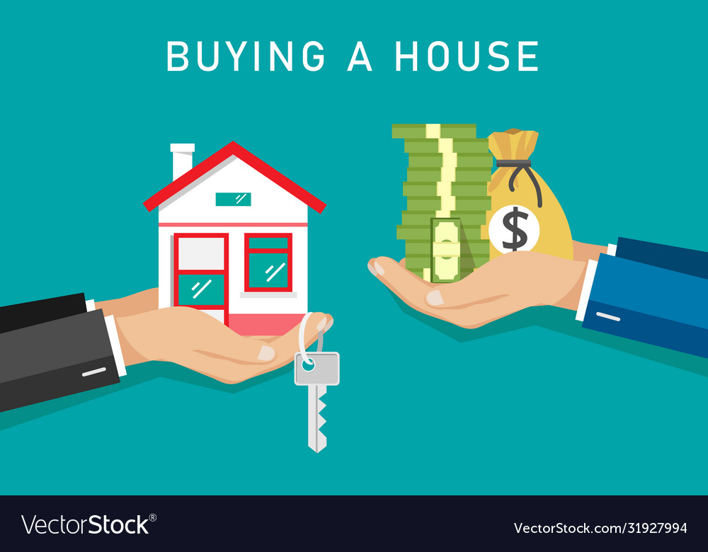 Businessman buy house Royalty Free Vector Image