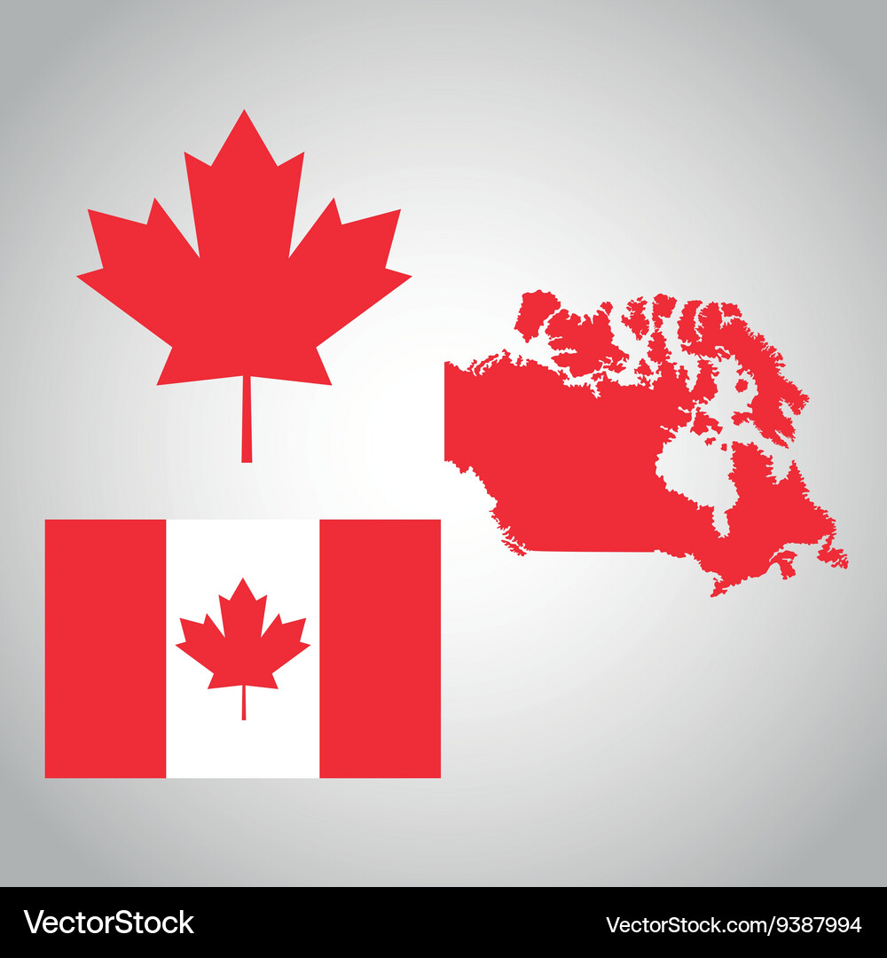 Canada Maple Leaf Flag Icon Royalty Free Vector Image