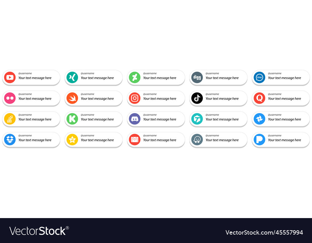 Card style follow me icons with customizable