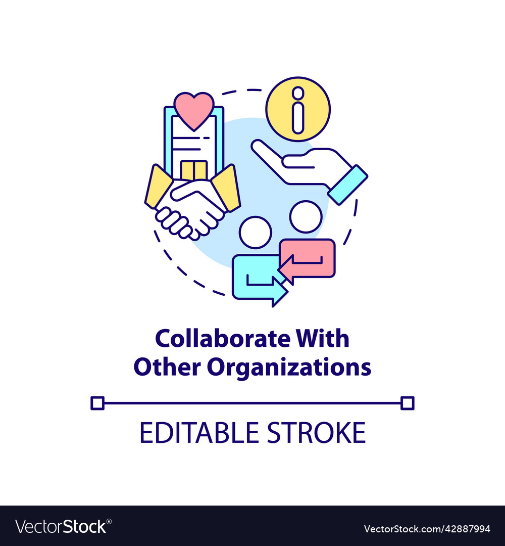 Collaborate with other organizations concept icon Vector Image