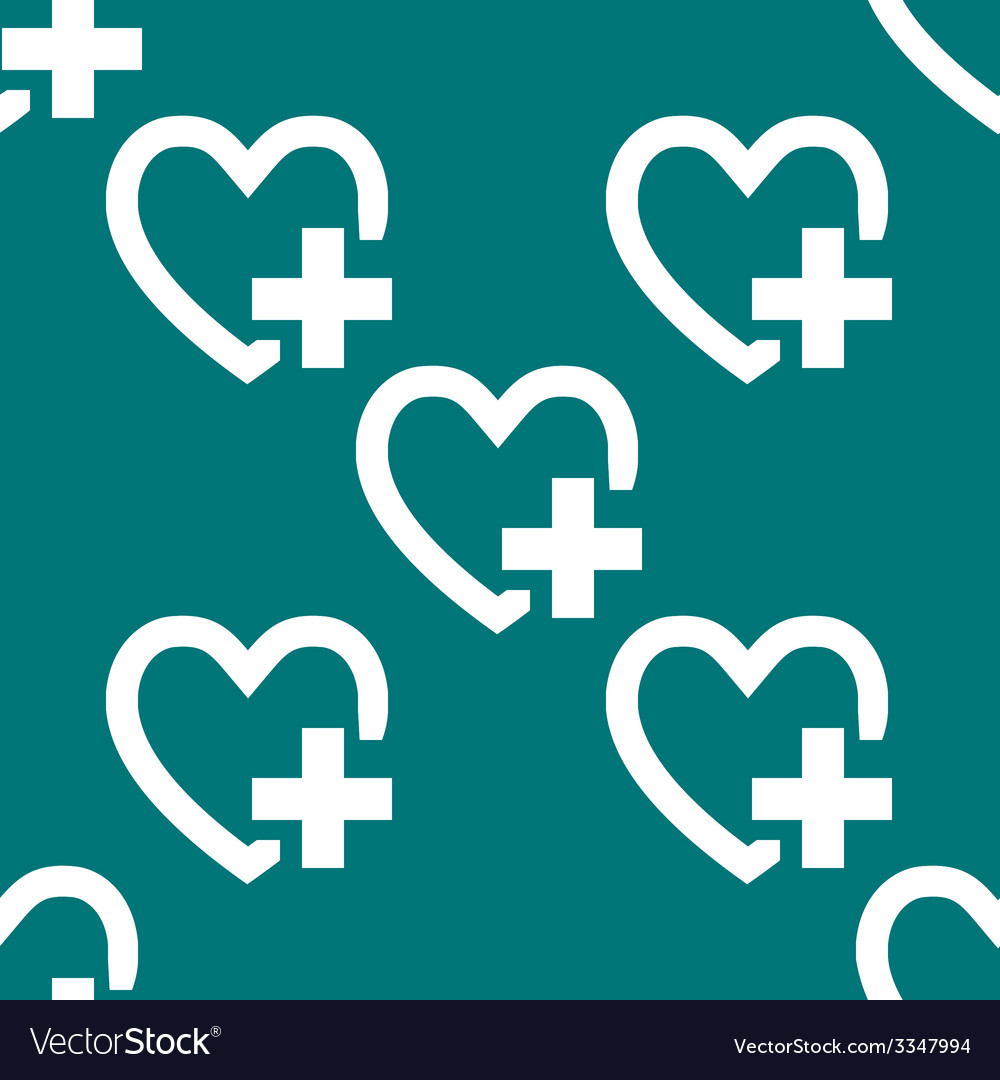 Heart web icon flat design seamless pattern