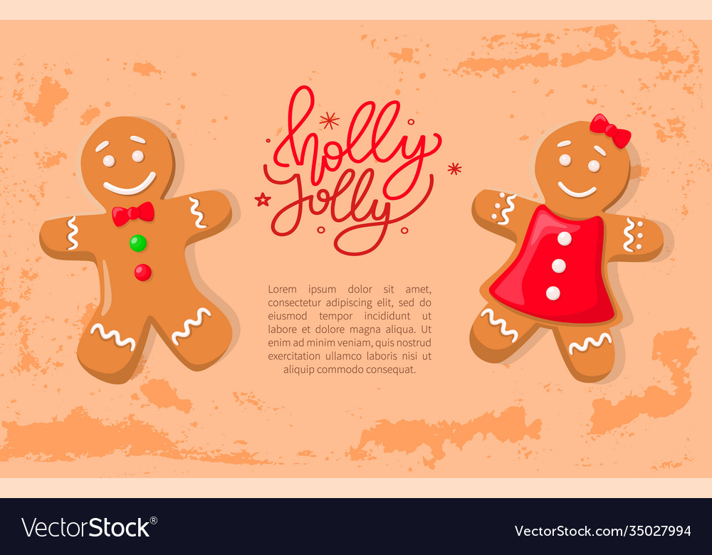 Holly bright gingerbread man and woman