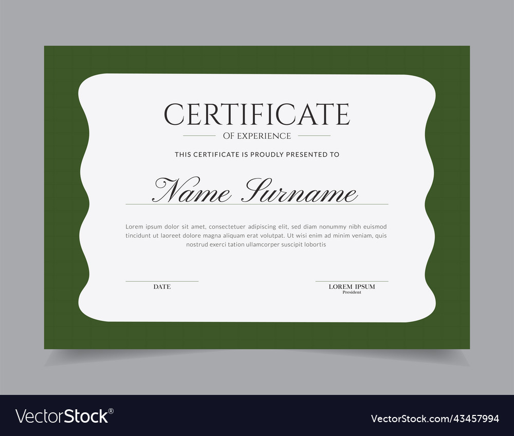 Modern certificate template design layout vector image Modern certificate template design layout