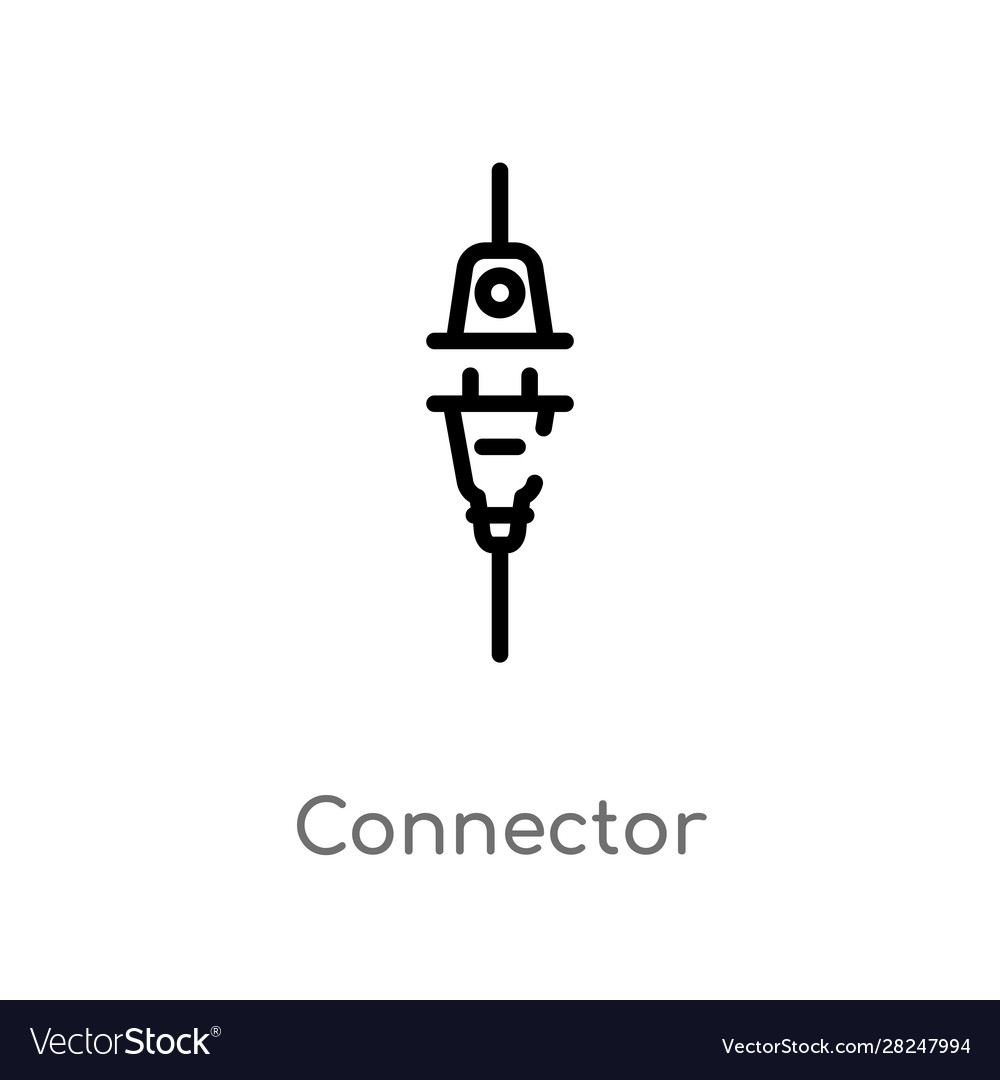 Outline connector icon isolated black simple line