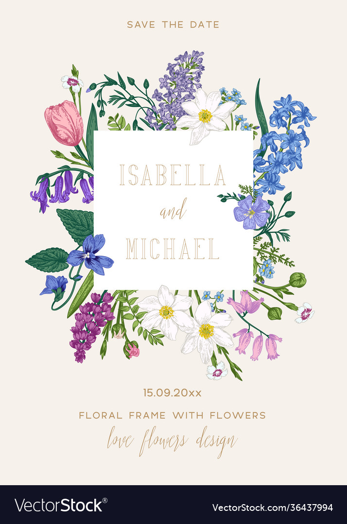 Save date card vector image Save date card
