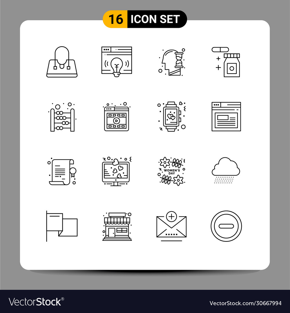 Set 16 modern ui icons symbols signs