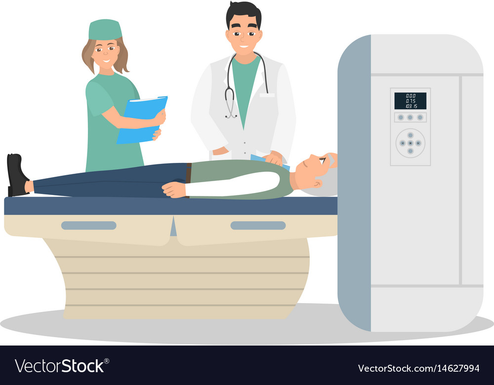 Tomography of human brain in hospital