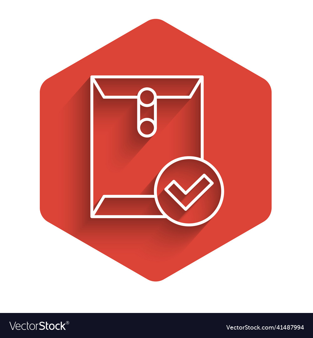White line envelope and check mark icon isolated Vector Image White line envelope and check mark icon isolated