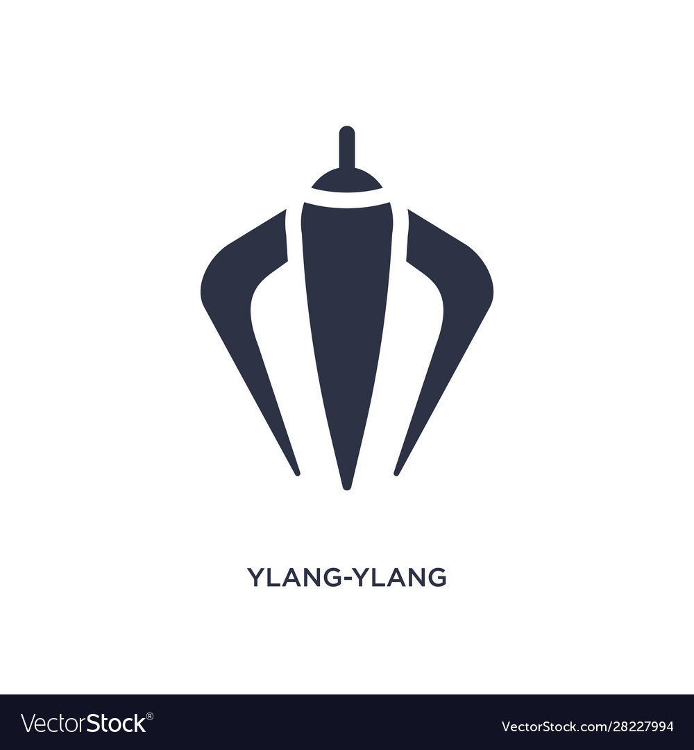 Ylang-ylang icon on white background simple