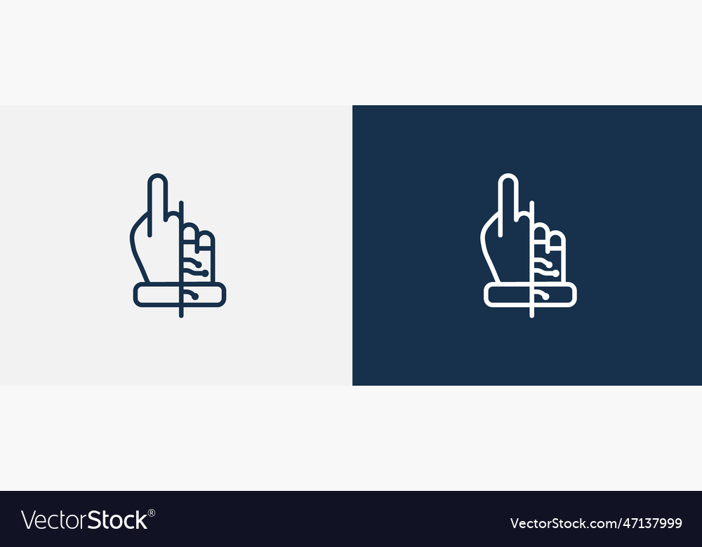 Bionic icon outline from artificial vector image Bionic icon outline from artificial