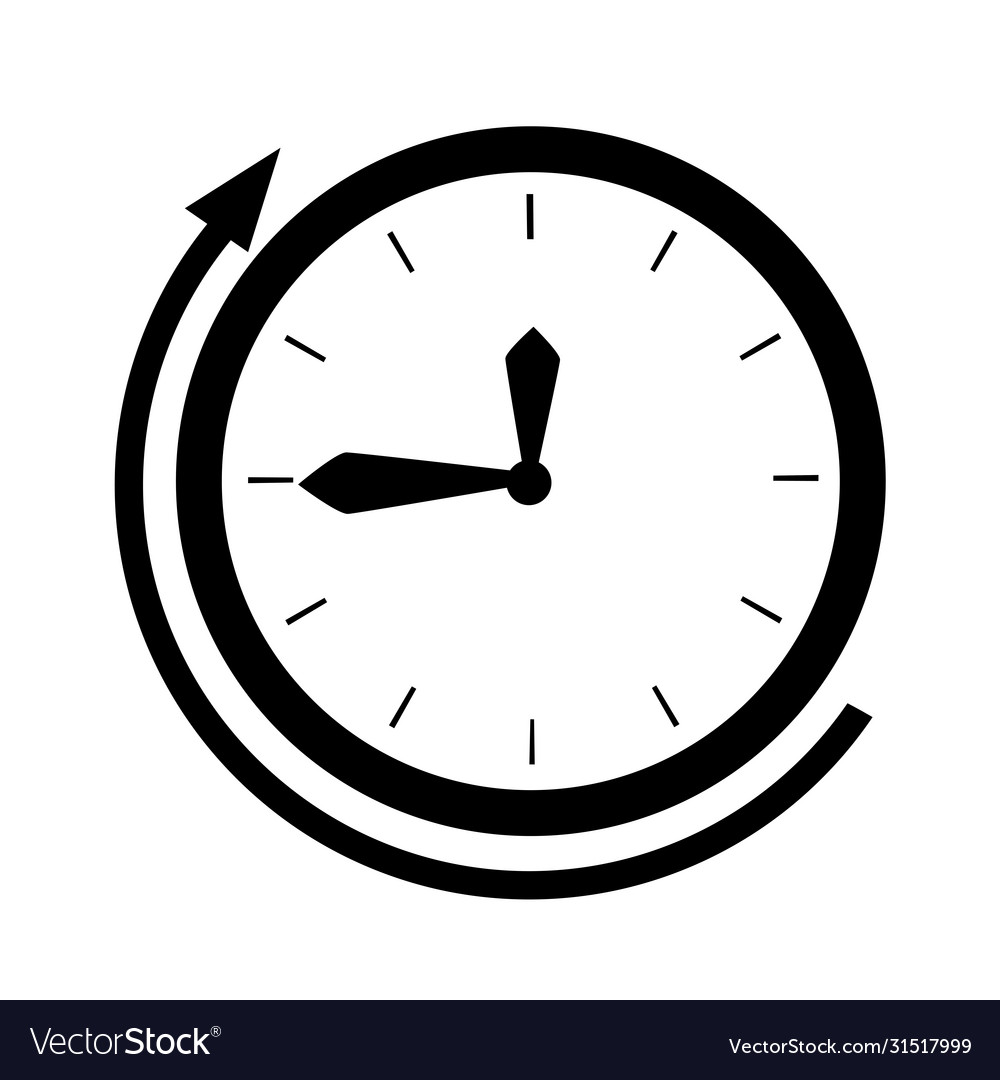 Black silhouette clock face with deadline time