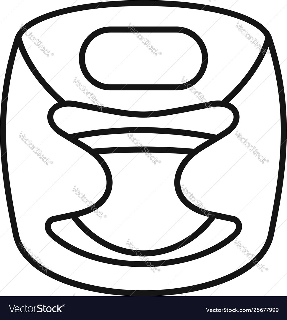 Boxing helmet icon outline style Royalty Free Vector Image