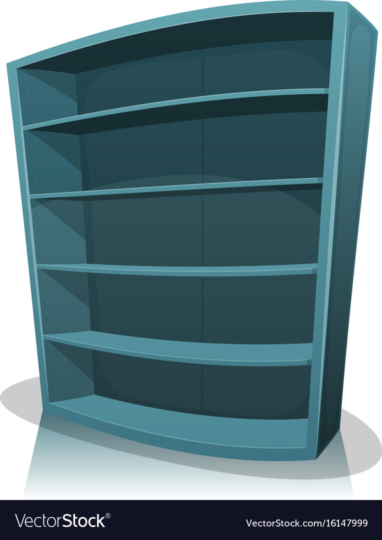 Cartoon empty library bookshelf Royalty Free Vector Image