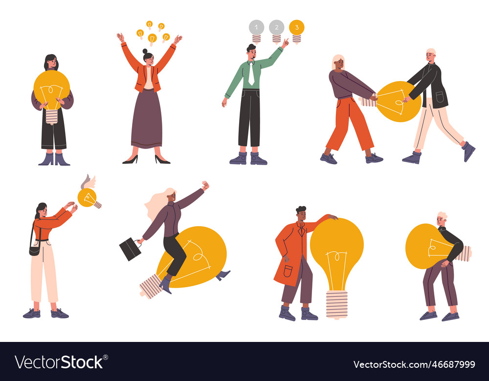 Cartoon Menschen mit Ideen-Blumensuchlösung vector image Cartoon Menschen mit Ideen-Blumensuchlösung