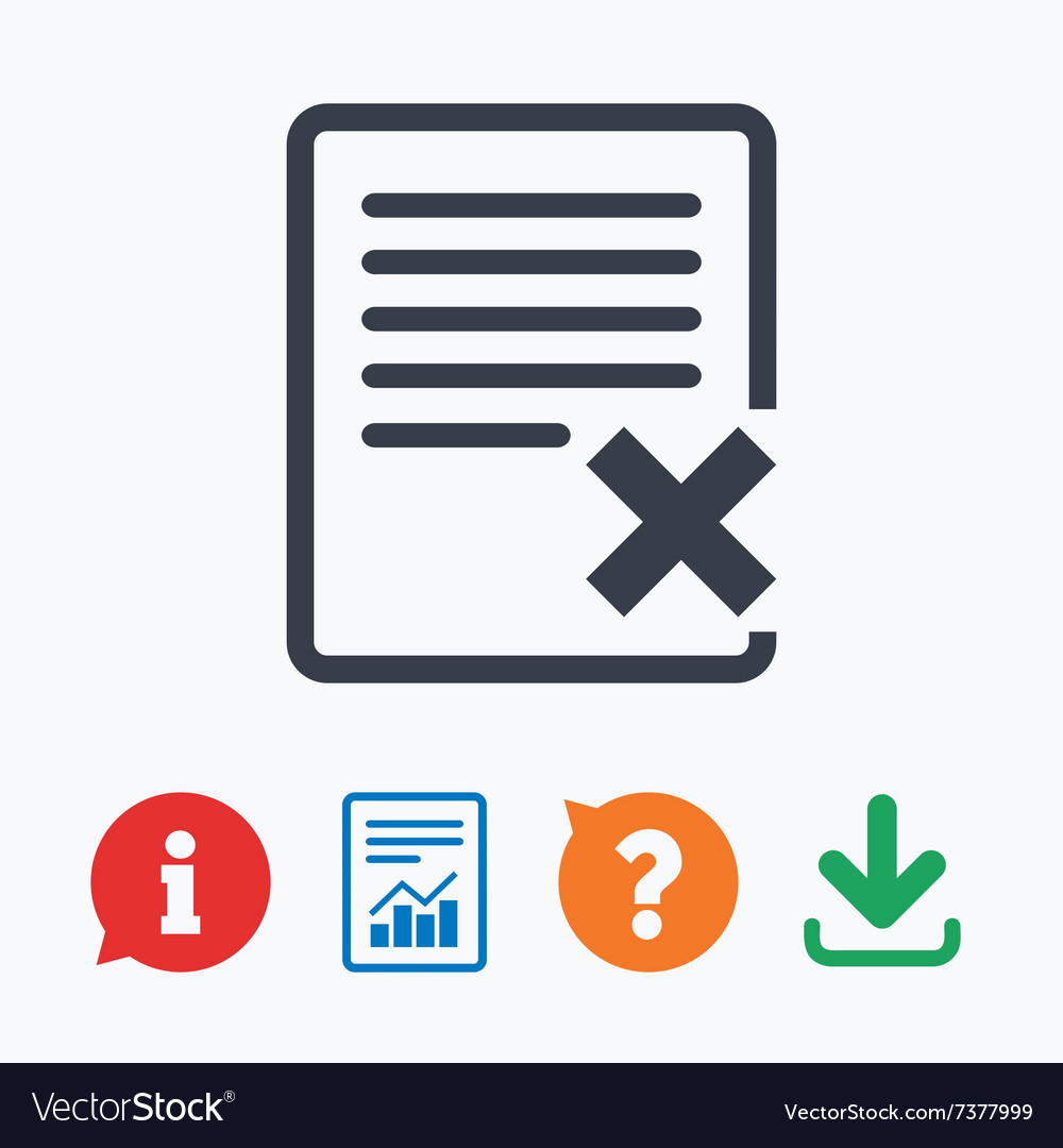 Delete file sign icon remove document symbol