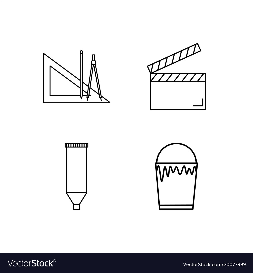 Design and studio simple linear icon setsimple