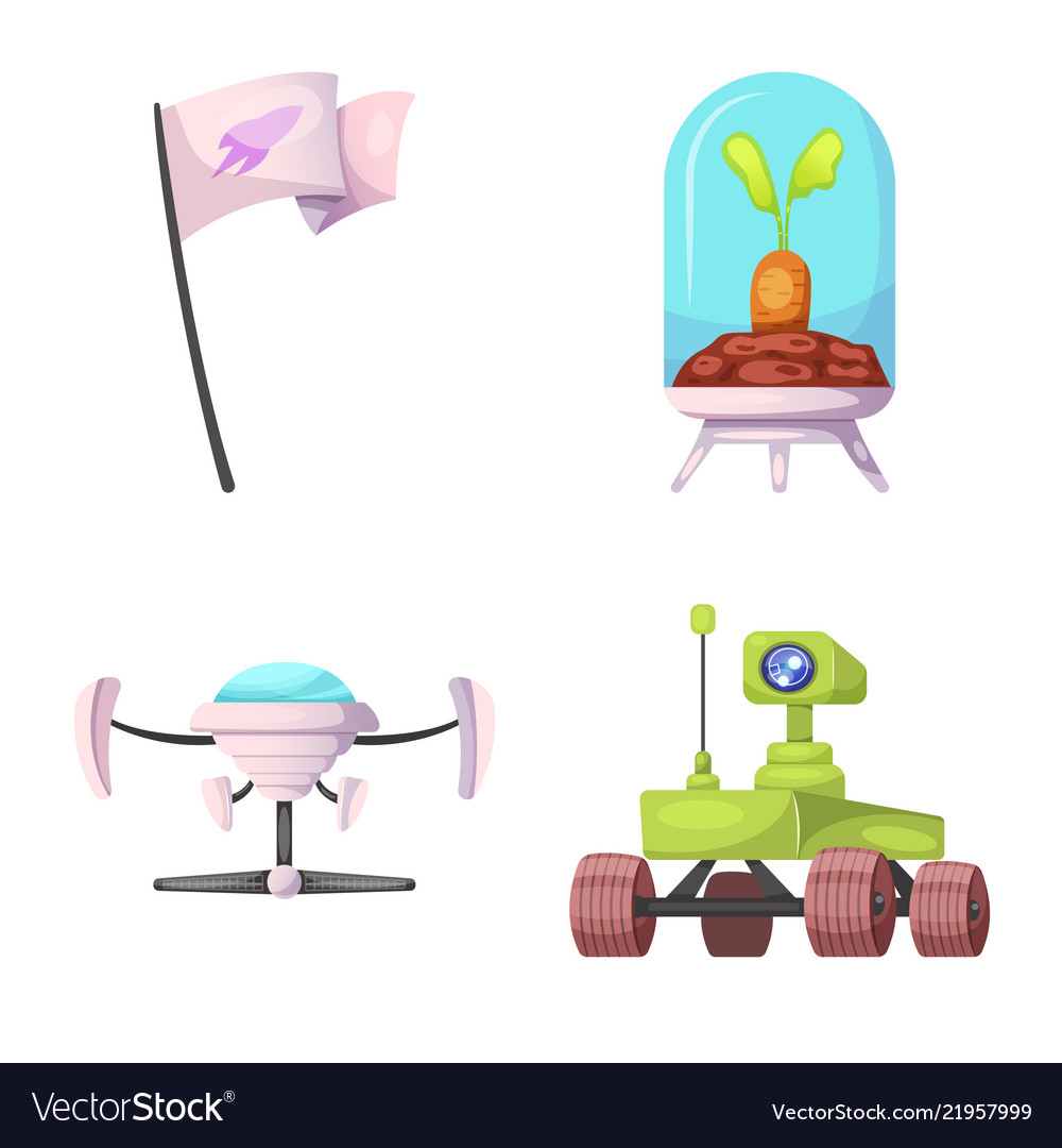 Design of mars and space icon set Vector Image Design of mars and space icon set