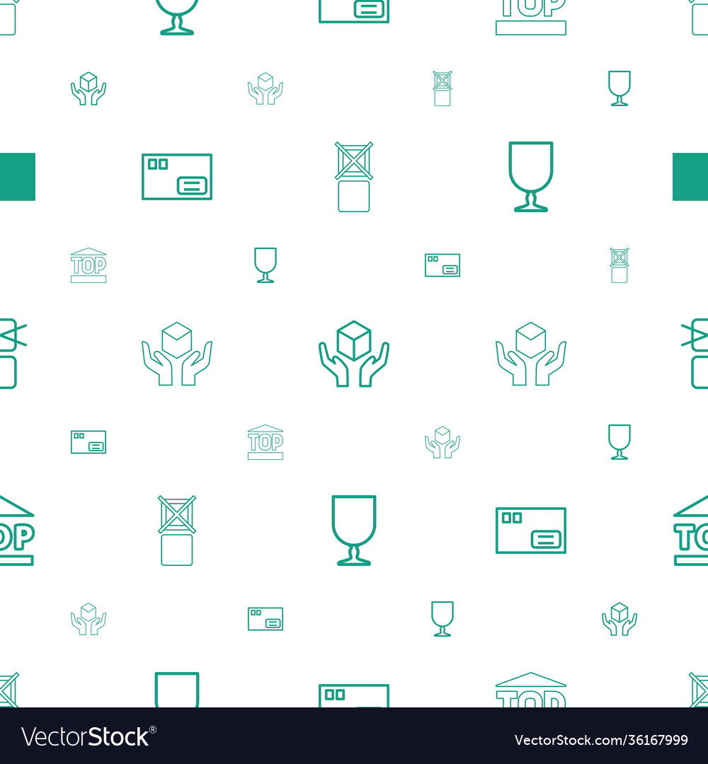 Fragile icons pattern seamless white background