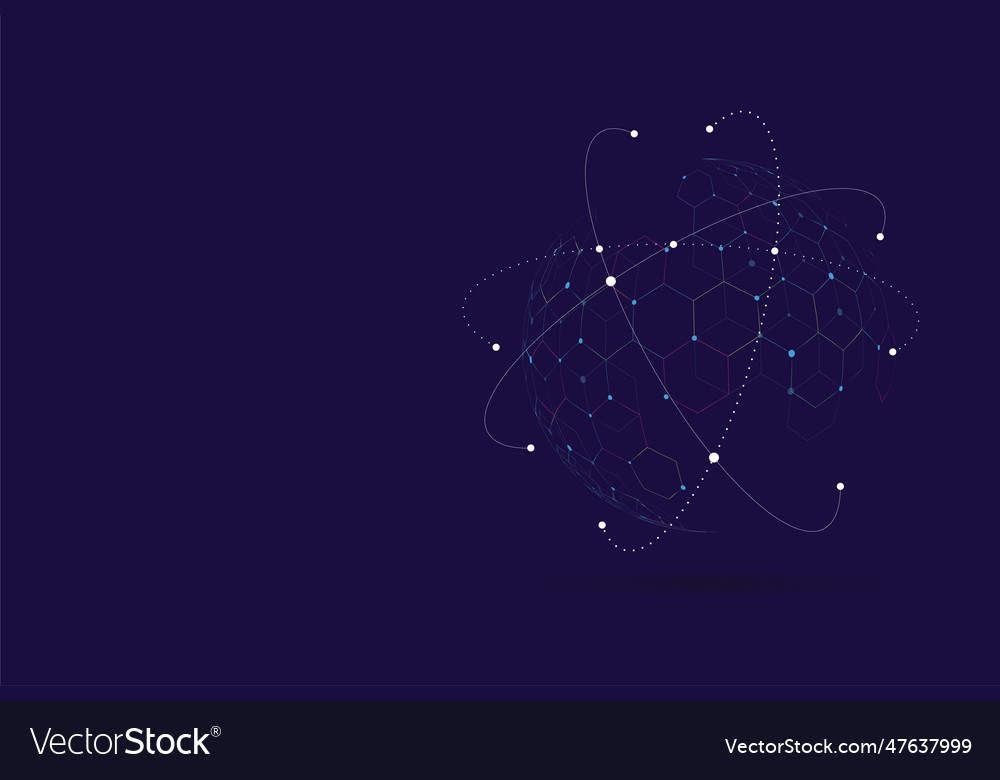 Global network connection world map point vector image Global network connection world map point