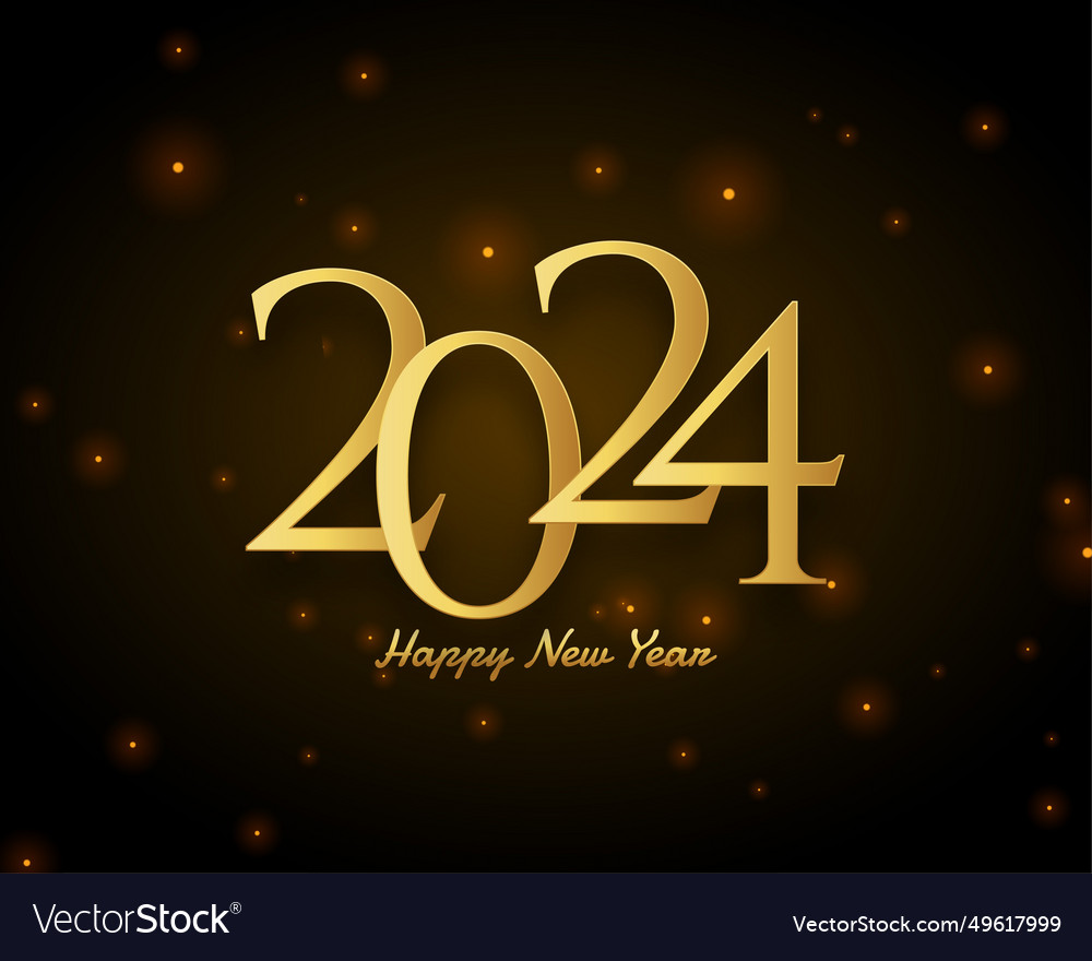 Happy new year 2024 wishes background design Vector Image