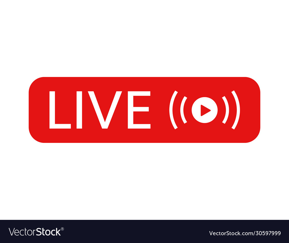 Live icon stream video news symbol Royalty Free Vector Image