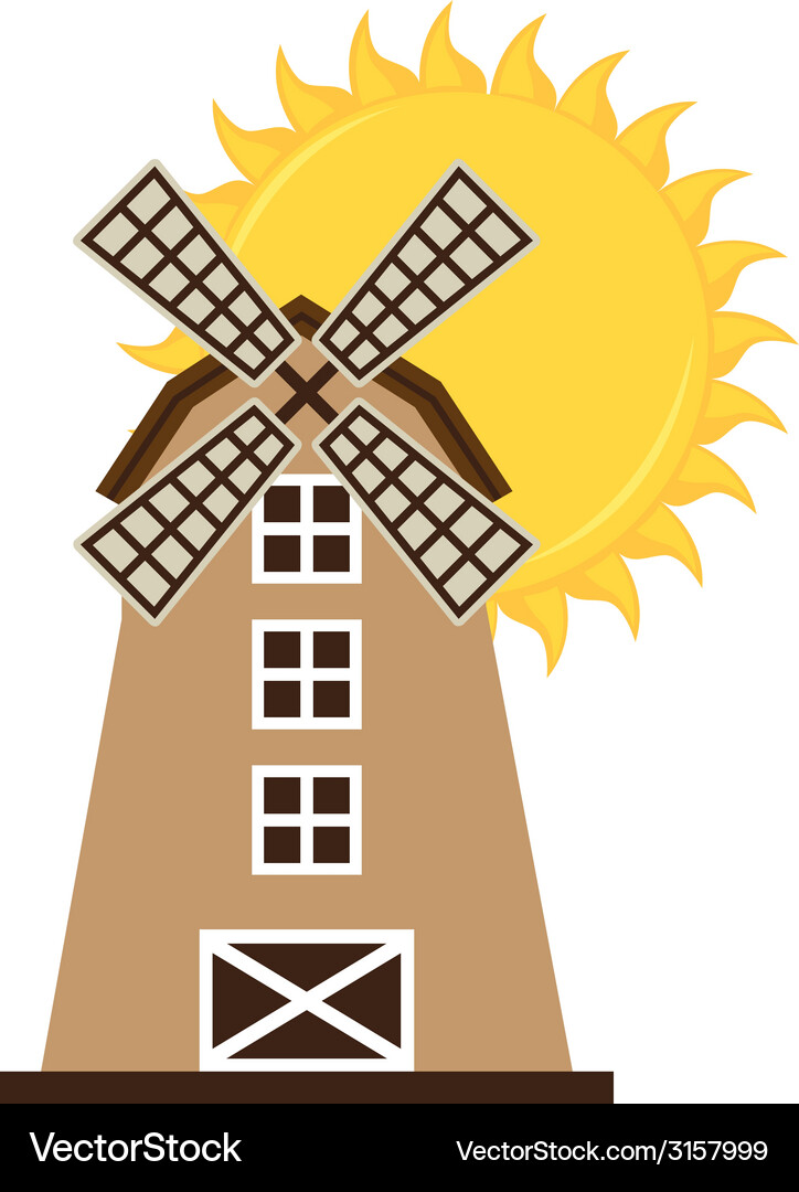 Mill design Royalty Free Vector Image - VectorStock