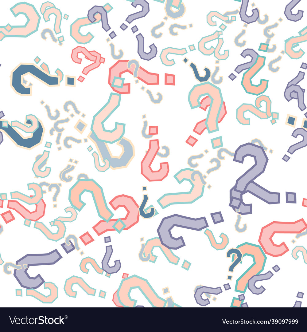 Quiz seamless pattern question marks doubt faq vector image Quiz seamless pattern question marks doubt faq